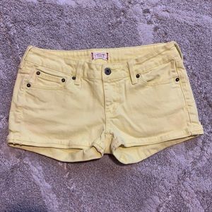 Yellow jean shorts. Size 5 from PacSun